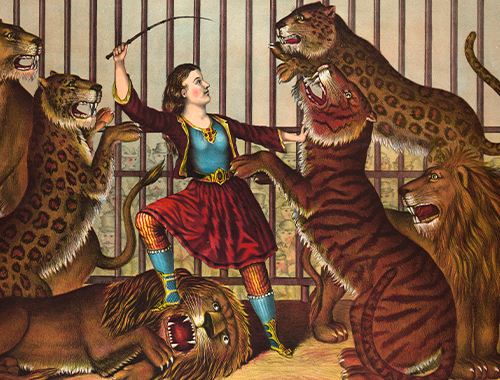 E se fossi chiuso in gabbia con dei leoni? 