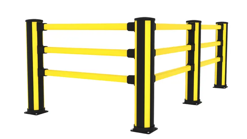 pedestrian impact protection with rails black and yellow