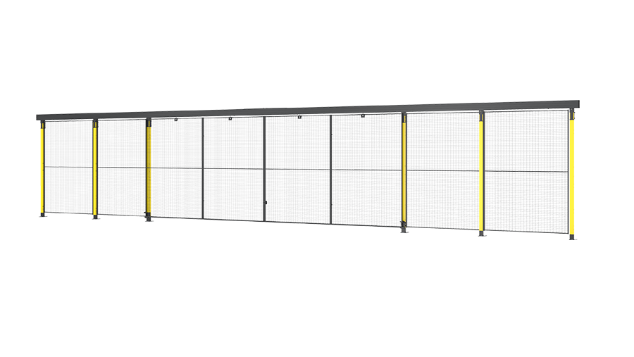 Porta scorrevole con chiusura centrale