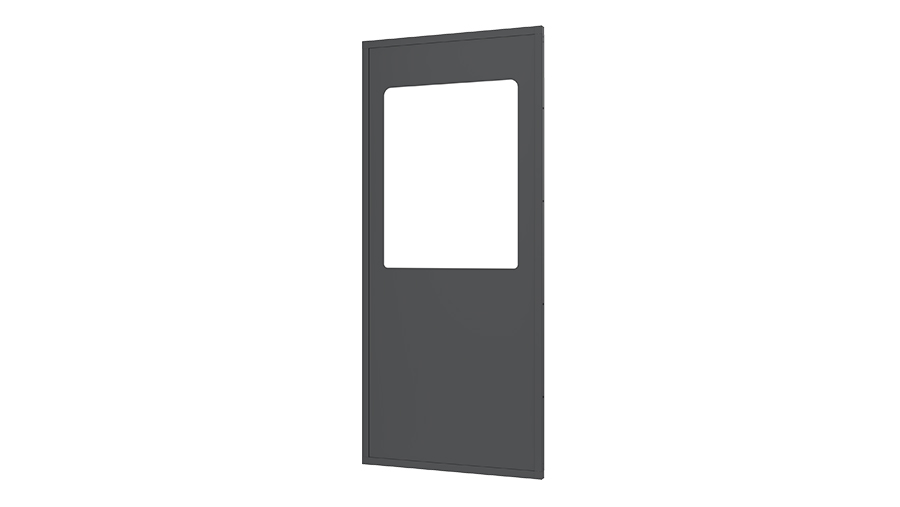 Pannello in lamiera con finestra