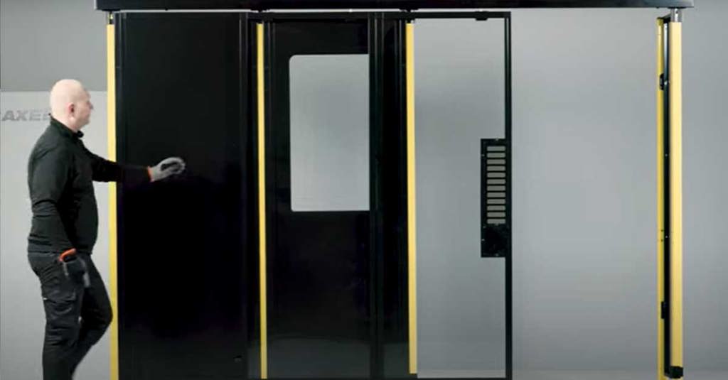 Installazione di Plastica e lamiera; porta scorrevole singola con Axelent