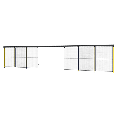 Porta scorrevole con chiusura centrale