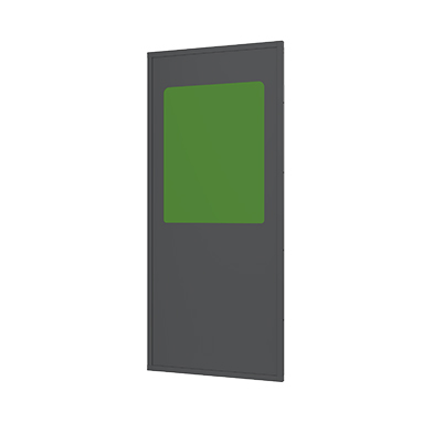 Pannello in lamiera con finestra