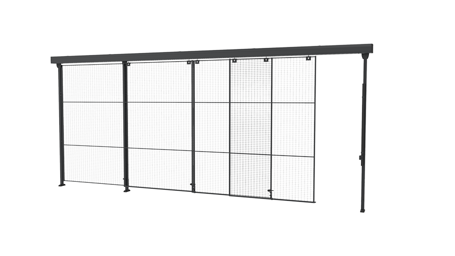 Porta scorrevole tripla con tripla guida