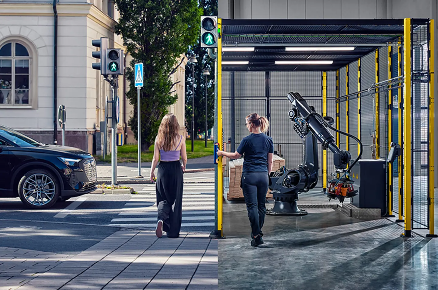 Sicurezza sul lavoro robot con protezioni perimetrali Axelent