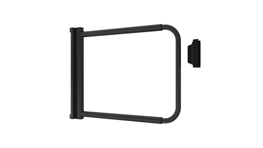 black pedestrian swing gate 